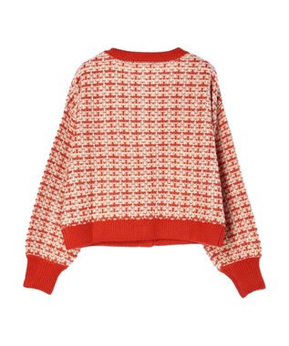 Green Parks ・ｆｕｒｒｙ　ｒａｔｅ　ツィードラメニットカーディガン Orange