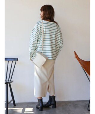 AMERICAN HOLIC ＯＥ天竺ボーダーＢＩＧプルオーバー Mint