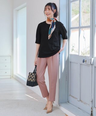 Tiaclasse 【小倉優子さん着用・洗える】カラーテーパードパンツ ピンク