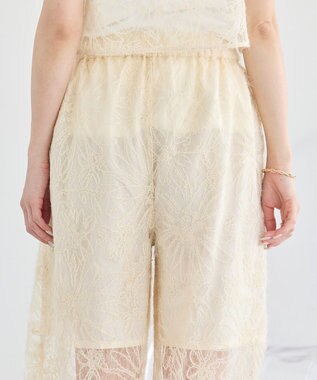 earth music&ecology 【セットアップ可能】起毛レースバルーンパンツ Off White