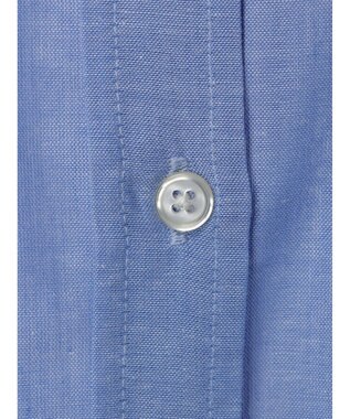 Green Parks 綿麻混タブ付オーバーサイズシャツチュニック Sax