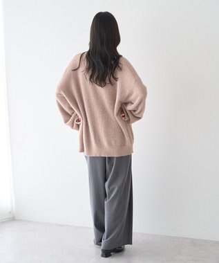 earth music&ecology ラメミニシャギーＶネックカーディガン Light Pink