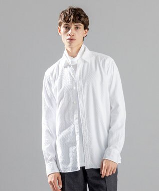 JOSEPH HOMME アロージャガードストレッチ　レギュラーカラーシャツ ホワイト系