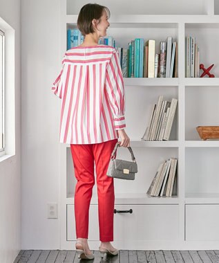 自由区 【XSサイズ～/洗える】SOMELOSシャーティング プルオーバーブラウス ポピー