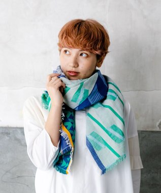 POLS コットン・キュプラ FUSAスカーフ ネイビー