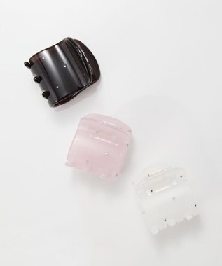 Phoebe <オンワード限定セット>【痛くないシリーズ】ミルキースタッズミニバンスクリップ×パワーストーンイヤリング ピンク