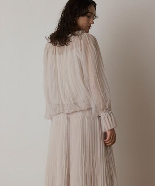 GRACE CONTINENTAL チュールプリーツトップ ベージュ