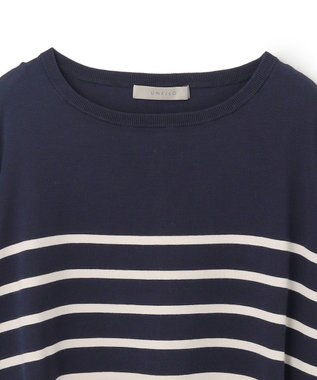 UNFILO マイビューティニット ボートネック ネイビー×アイボリー