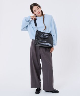 LeSportsac MEDIUM ZIP SHOULDER/ブラックシャイン ブラックシャイン