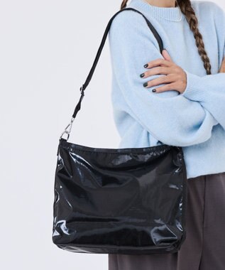 LeSportsac MEDIUM ZIP SHOULDER/ブラックシャイン ブラックシャイン