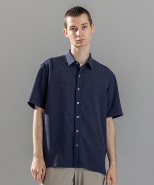 【新柄】テクノボイルストレッチ レギュラーカラー半袖シャツ