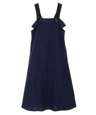 CRAFT STANDARD BOUTIQUE 前後2WAY麻調パネルワンピース Navy