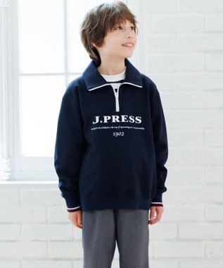 J.PRESS KIDS 【140-170cm】ミニ裏毛 ハーフジップ トレーナー ネイビー系