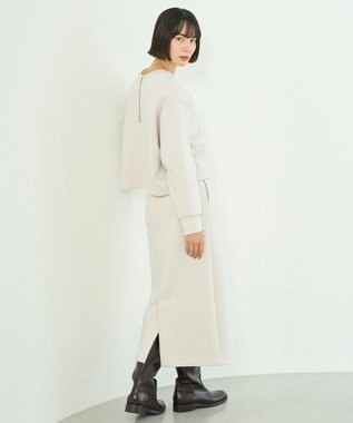 UNFILO L 【2WAY】BEAUTY FORM JERSEY ハーフZIP プルオーバー グレージュ