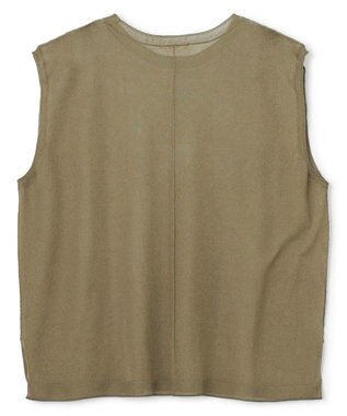 NAVE シアーニット ノースリーブ カーキ系