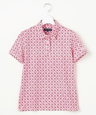 23区GOLF 【WOMEN】【吸水速乾/UVカット】アザミ小紋柄半袖ポロシャツ アイボリー系5