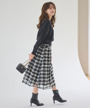 Feroux 【洗える】2WAY パールボタン カーディガン ブラック系