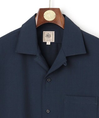 J.PRESS MEN 【WEB・一部店舗限定】リネンライク オープンカラーシャツ ネイビー系