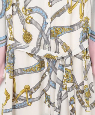 GRACE CONTINENTAL スカーフプリントシャツドレス ピンク