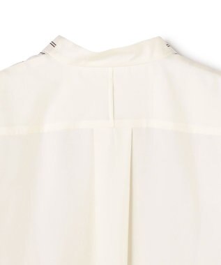 BEIGE， QUARTZ / 異素材コンビ ストライプシャツ Ecru St.