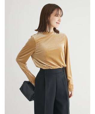 Green Parks ・ＳＵＧＡＲ　ＳＰＯＯＮ　ベロアストライプハイネック Beige