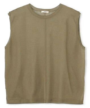 NAVE シアーニット ノースリーブ カーキ系