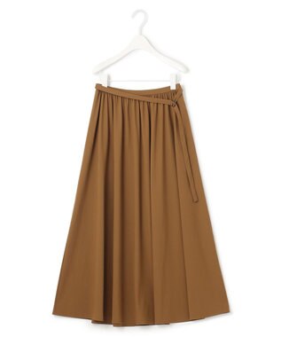 ICB 【接触冷感・UVカット・速乾・洗える】マットスキューバ フレアスカート キャメル系