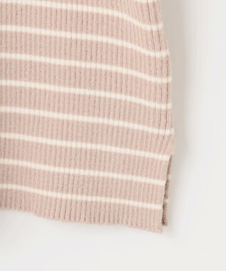 ANY SIS CICA加工 フリルネック プルオーバー ベージュ×アイボリー