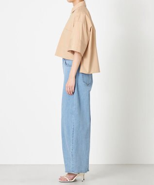 NAVE 【ReNAVE・セットアップ可/洗える/接触冷感/UVケア】コットンポリブロード クロップドシャツ ベージュ系