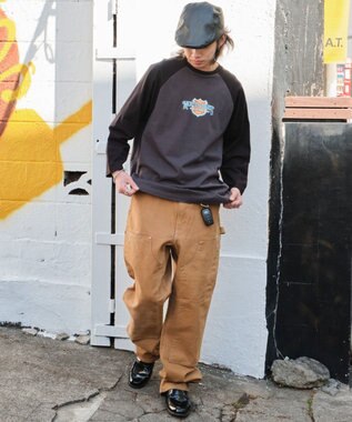 WEGO リラックスフィットグラフィックラグランT（7S） ブラック