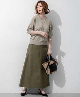 23区 S 【WEB&一部店舗限定カラーあり】ストレッチギャバ チノ スカート カーキ系