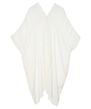 earth music&ecology レーヨンビッグシャツチュニック Ivory