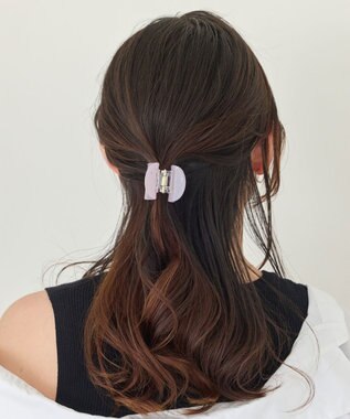 Phoebe <オンワード限定セット>【痛くないシリーズ】ミルキースタッズミニバンスクリップ×パワーストーンイヤリング ピンク