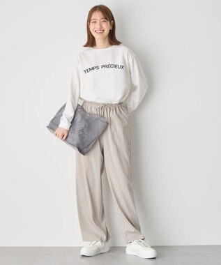 ANY ジョーゼットロゴプリントTシャツ オフ