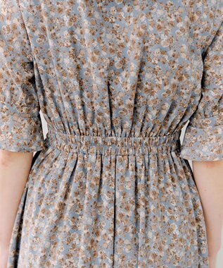 Tiaclasse 【洗える】キャンディースリーブ花柄ワンピース ブルー