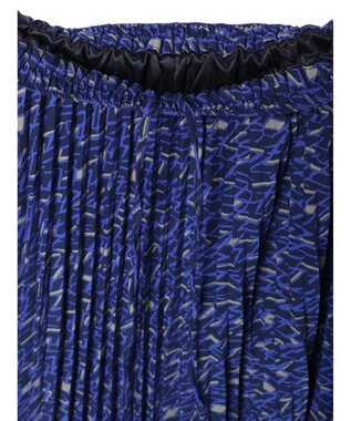 AMERICAN HOLIC 丈違いプリントプリーツスカート Navy