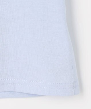 ANY KIDS 【洗濯機可能】肩あき ロゴ刺繍Tシャツ サックスブルー