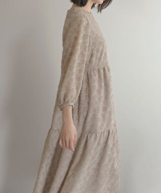 組曲 S カットジャカードティアードワンピース ベージュ系