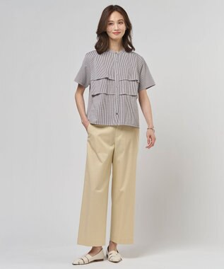 J.PRESS LADIES 【セットアップ対応・洗える・撥水】コットンFITTY ストレート パンツ イエロー系