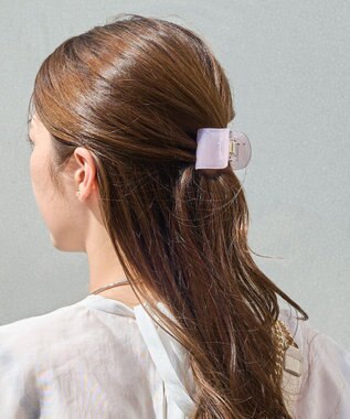 Phoebe <オンワード限定セット>【痛くないシリーズ】ミルキースタッズミニバンスクリップ×パワーストーンイヤリング ピンク