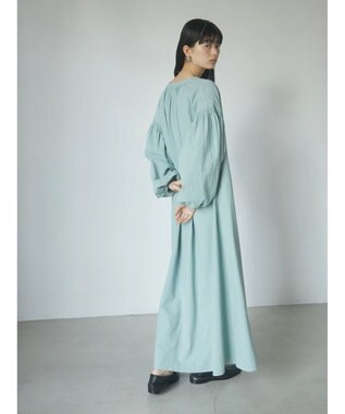 Green Parks ａ．袖ギャザーボリュームワンピース Sax