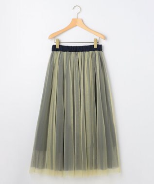 組曲 S リバーシブルチュール スカート グレイッシュネイビー×イエロー