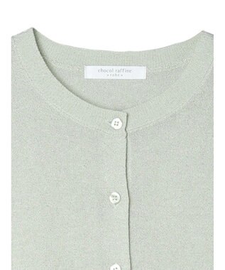 Green Parks ラメクルーネックカーディガン Light Green