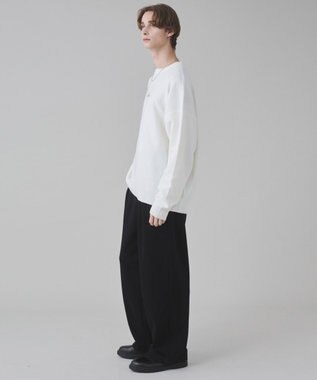 WEGO 【ユニセックス着用ITEM/SMLサイズ展開】アクセ付きワンポイントニットプルオーバー オフホワイト