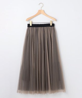 組曲 S リバーシブルチュール スカート ブラック×ベージュ