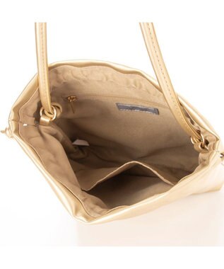 UNBILLION cachecache ギンガムチェックトート付き巾着ショルダー ゴールド