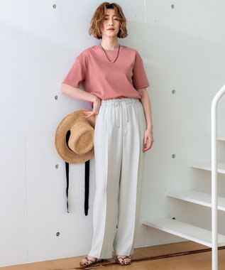 23区 【GLOW8月号掲載/接触冷感】半袖 クロップド IT TEE テラコッタピンク系