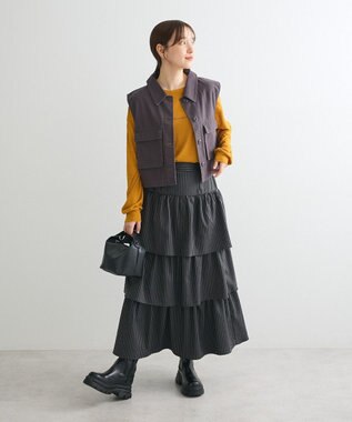 Green Parks ・ＥＬＥＮＣＡＲＥ　ＤＵＥ　ティアードロングスカート Stripe