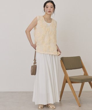 AMERICAN HOLIC 【選べる丈】シアープリーツスカート Off White