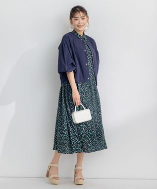 組曲 【洗える】プティフラワージョーゼットシフォン ワンピース グリーン系5